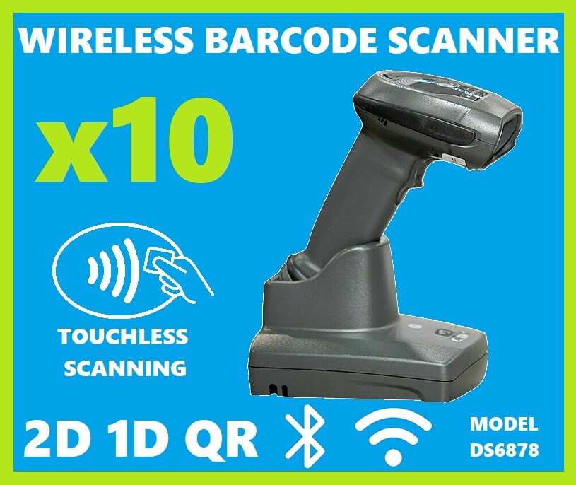 Symbol DS6878 Wireless 2D 1D QR Barcode Scanner & Touchless Cradle 10-Pack!🔥⭐