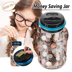 Digital Counting Money Jar, Digital Coin Counter with LCD Display Large Capac…