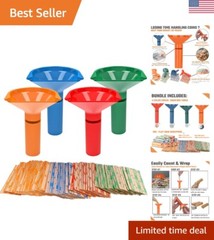 Coin Sorter Tubes – 4 Color-Coded Tubes for Quarters, Dimes, Nickels & Pennies