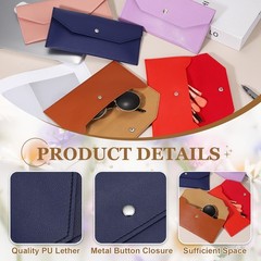 12Pcs PU Leather Envelope Wallet Money for Women Men,Blue