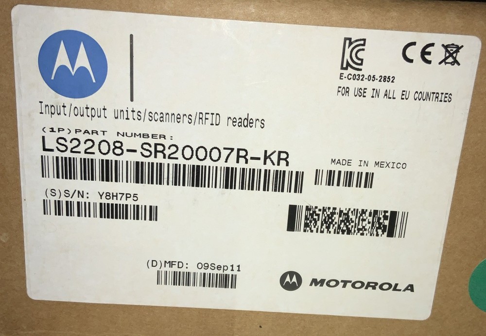 NEW! Symbol LS2208 Laser Barcode Scanner LS2208-SR20007R-KR w/Stand & Cable