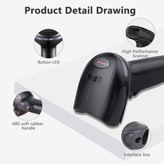 Honeywell 1900GHD-2USB High Density 1D 2D Corded Barcode Scanner W/ USB Cable