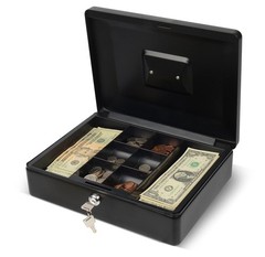 Cui82012 Bill Tray Steel Security Cash Box Black 4