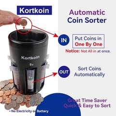 Automatic Coin Sorter 5 In 1 Coin Counter Machine Coin Wrappers Change Sorting