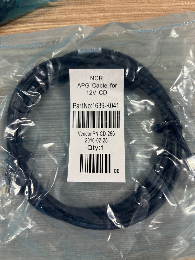 NCR 1639-K041 12V Cash Drawer Kick Cable RJ45 RJ9