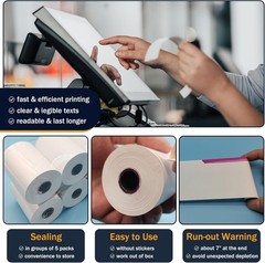50 Rolls 2 1/4 x 50 Thermal Paper Rolls, BPA Free Thermal Receipt Paper Rolls…