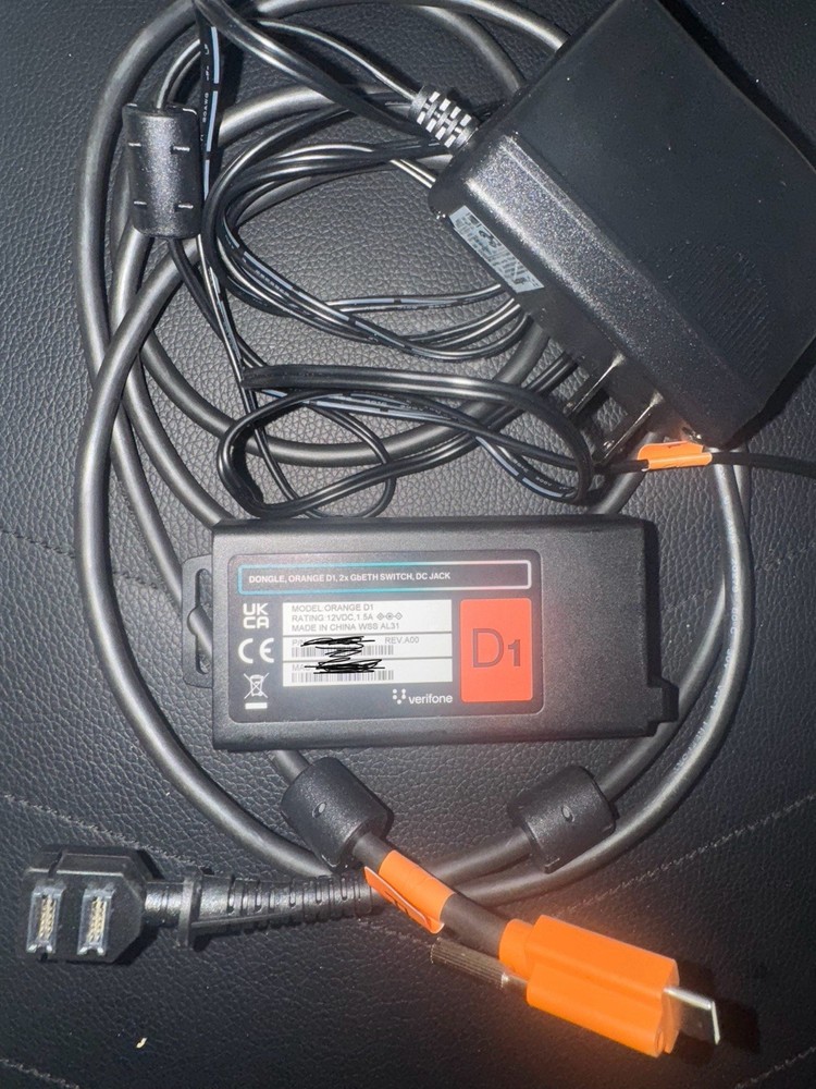 Verifone Orange D1 Dongle POS Adapter Ethernet RJ45 USBC WITH RS232 CABLE/POWER