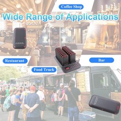 ** NEW Wireless Restaurant Pager System | 16 LED Pagers | Buzzer and Vibration