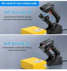 QR Industrial Bluetooth Barcode Scanner with Wireless Charging Stand, Wireless