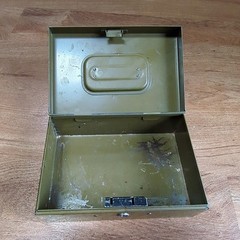 Art Steel Co Asco Cash Box Green Metal Retangular 8.5&Prime; x 5.5&Prime; x 3.25&Prime; Handle USA