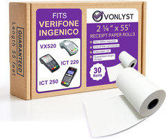 Thermal Paper Roll 2 1/4 X 55 for Verifone Vx520 Ingenico ICT220 ICT250 FD400 (3