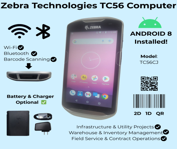 Zebra TC56 Android 8 Mobile Computer Barcode Scanner – Unlocked – FAST SHIPPING