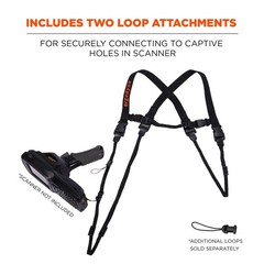 Squids 3132 Barcode Scanner Harness Large Black Adjustable Tether 1 PCS