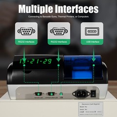 Electronic POS System Cash Register LED Display For Retail W/ Drawer 48 Keys US