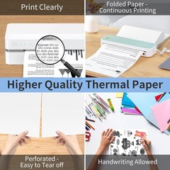 100 Sheets 8.5×11 White Thermal Printer Paper – Compatible with A4 Printers
