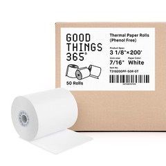 3 1/8&Prime; X 200&prime; Phenol Free (BPA & BPS FREE) Thermal Paper Rolls (50 Rolls/Case)