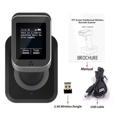 Symcode 2D QR Bluetooth Barcode Scanner with Screen Display with Charging Bas…