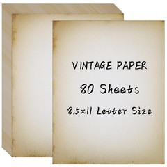 80 Sheets Vintage Paper, 8.5&Prime;x11&Prime; Letter Size Printer Parchment Paper | Antiq…