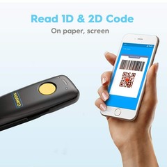 NADAMOO 2D Barcode Scanner Bluetooth 2.4G USB QR Reader BUR3076