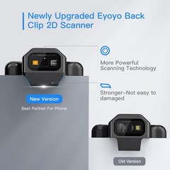 Upgraded QR Code Scanner Bluetooth Back Clip Android Barcode Scanner