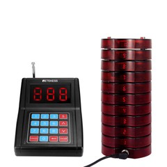 Retekess TD165 Pagers for Restaurants Wireless Pager System Queuing 10 Buzzers