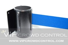 WALLMOUNT STANCHION, AISLEWAY, 156&Prime; DARK BLUE BELT, BLACK TUFF TEX