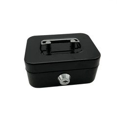 Small Cash Box with Money Tray and Lock, Metal Cash Lock Box with Key