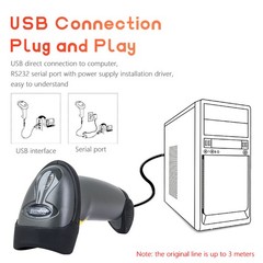 Zebra LS2208 Barcode Scanner Handheld with Stand & USB Cable LS2208-SR20007R-NA