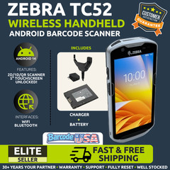 ✅Zebra TC52 Wireless Handheld, Android 14, 2D/1D/QR Barcode Scanner UNLOCKED!🔥⭐