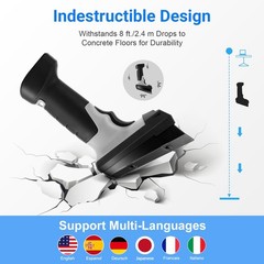 Wireless 1D Laser Barcode Scanner With Stand 2.4G USB Wired Handheld Reader