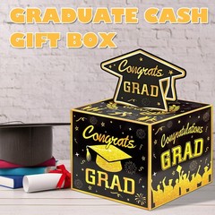 Graduation Money Box for Cash Gift PullBlue Gold Graduation Gifts Surprise