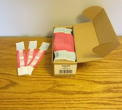 250 SELF SEALING PINK $250 CURRENCY STRAPS MONEY BILL BANDS $250 PMC BRAND STRAP