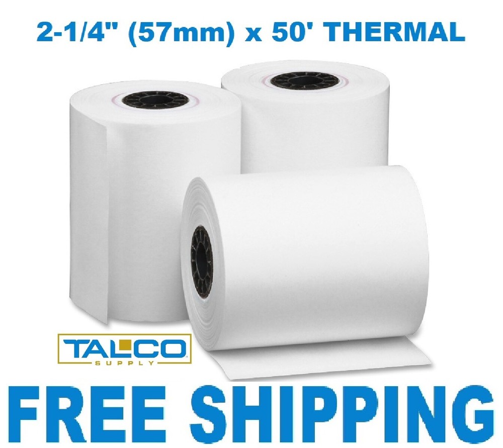 (18) FD-400GT (2-1/4&Prime; x 50&prime;) THERMAL RECEIPT PAPER ROLLS ~FAST FREE SHIPPING~