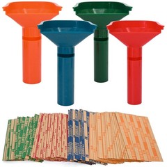150 Assorted Flat Striped Coin Wrappers & 4 Coin Sorters Tubes, Color-Coded Coin