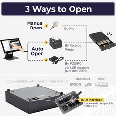 13&Prime; Electronic Cash Register Drawer for Point of Sale (POS) System with 4 Bill 5