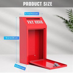 Sumerfnt Locking Cash Box with Slot, Metal Money Donation Box with Lock and 4 Ke