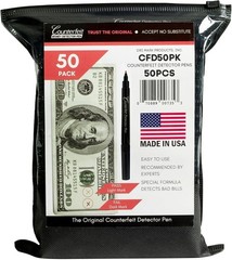 Ambidextrous 50 Count Refillable Bill Detector Pen – Instant Fraud Protection