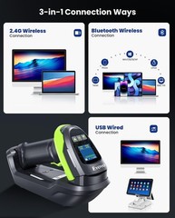 Eyoyo 1.44&Prime; LCD Handheld Bar Code Reader Warehouse POS Wireless Barcode Scanner