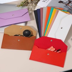 2Pcs PU Leather Envelope Wallet Money for Women Men,Leaf Green