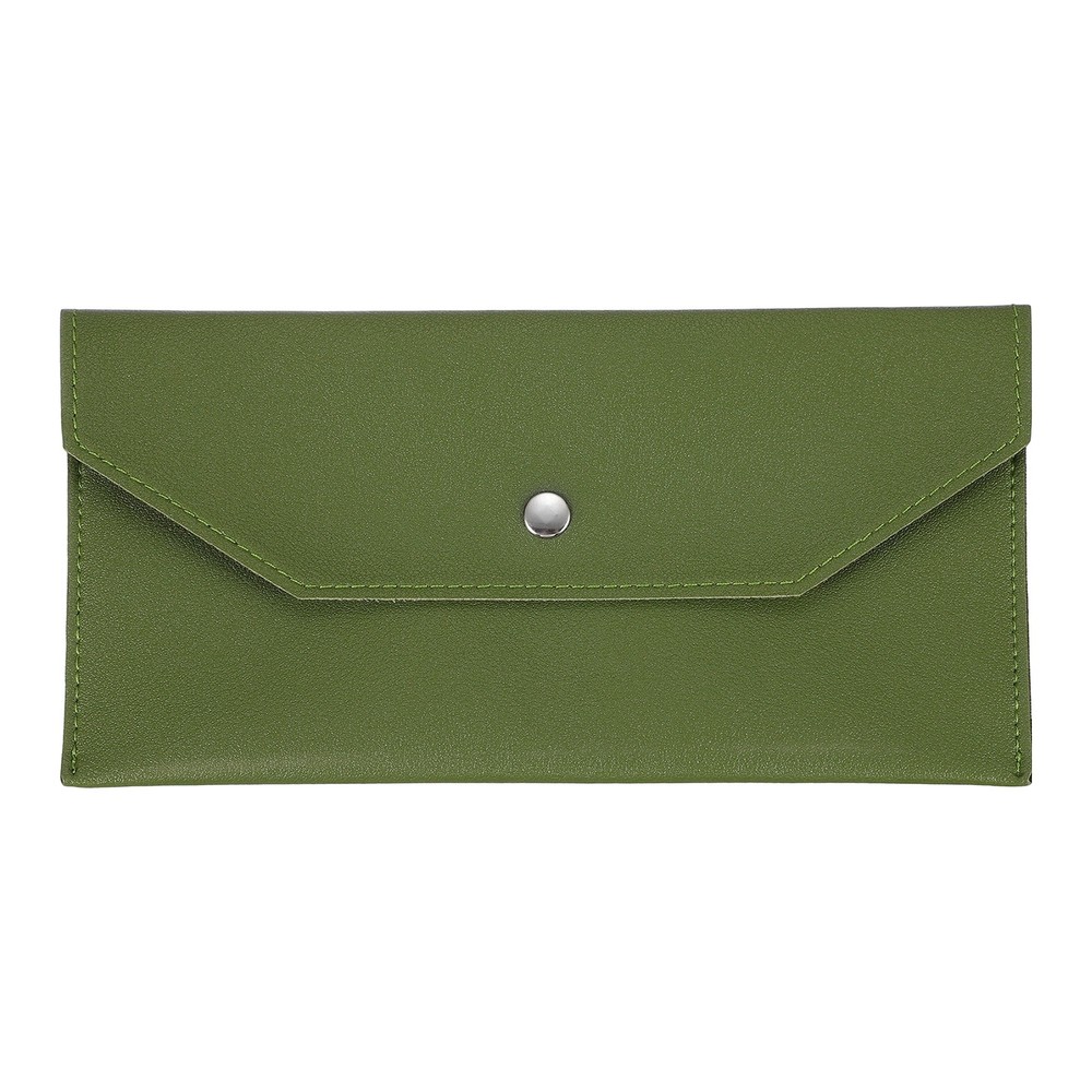 1Pcs PU Leather Envelope Wallet Money for Women Men,Leaf Green