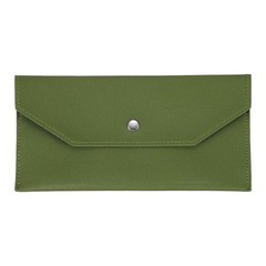 1Pcs PU Leather Envelope Wallet Money for Women Men,Leaf Green