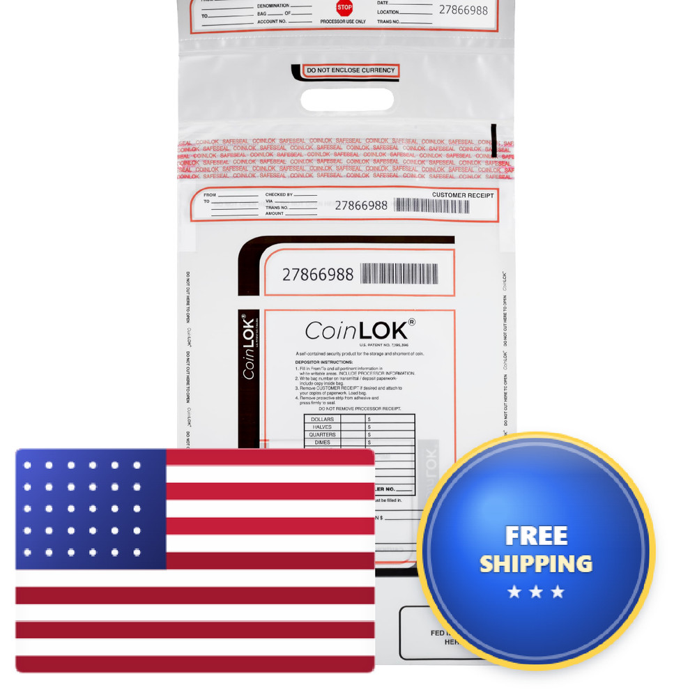 Controltek Coinlok 12 X 24.5 Clear 50 Bags Tamper Resistant Coin Bag Cash