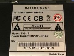 ✝️HARBORTOUCH T06-15 TOUCH SCREEN MONITOR 15&Prime; KIOSK RETAIL BAR RESTAURANT