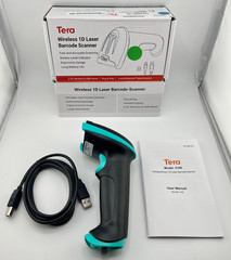 Tera 5100 Wireless 1D Laser Barcode Scanner 2.4G Wireless & USB Wired Blue