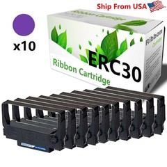 10-Pack Purple Compatible ERC-30 Ribbon for use in TM-300C TM-300D