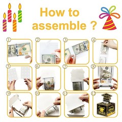 Graduation Money Box for Cash Gift PullBlue Gold Graduation Gifts Surprise