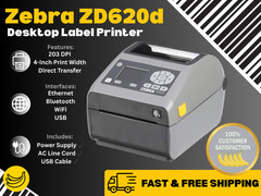 ✅Zebra ZD620d Thermal Label Printer Kit, Display/USB/Ethernet, 4×6 Shipping!🔥⭐