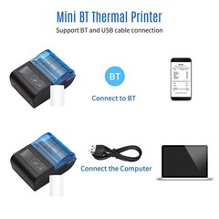 Portable Mini Thermal Printer,Thermal Receipt Printer 2 inch Wireless USB Rec…