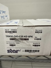 3 cases Star Micronics Semi-Stick (removable) linerless thermal label rolls