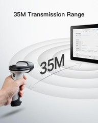 Inateck 1D Bluetooth Barcode Scanner, 2600mAh 1 Count(Pack of 1), gray